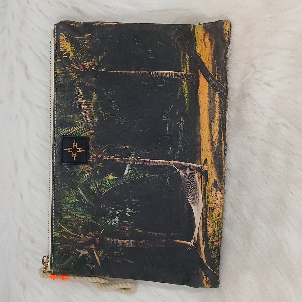 India Hicks Canvas Clutch/Pouch Green Unisex